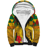 Melanesian Vanuatu Sherpa Hoodie With Tapa Tribal Pattern and Triangle Geometric Tricolor - Polynesian Pride