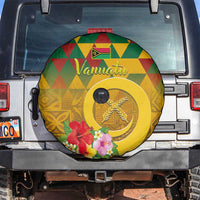 Melanesian Vanuatu Spare Tire Cover With Tapa Tribal Pattern and Triangle Geometric Tricolor - Polynesian Pride