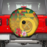 Melanesian Vanuatu Spare Tire Cover With Tapa Tribal Pattern and Triangle Geometric Tricolor - Polynesian Pride