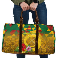 Melanesian Vanuatu Travel Bag With Tapa Tribal Pattern and Triangle Geometric Tricolor - Polynesian Pride