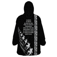 New Zealand Rugby Wearable Blanket Hoodie Haka Dance Tribal God Mask Maori Pattern LT03 - Polynesian Pride