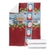 Merry Christmas Blanket Funny Santa Claus Cards Photo and Polynesian Pattern Red Color