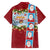 Merry Christmas Hawaiian Shirt Funny Santa Claus Cards Photo and Polynesian Pattern Red Color