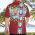 Merry Christmas Hawaiian Shirt Funny Santa Claus Cards Photo and Polynesian Pattern Red Color