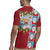 Merry Christmas Rugby Jersey Funny Santa Claus Cards Photo and Polynesian Pattern Red Color
