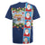 Merry Christmas Rugby Jersey Funny Santa Claus Cards Photo and Polynesian Pattern Blue Color