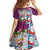 Merry Christmas Family Matching Long Sleeve Bodycon Dress and Hawaiian Shirt Funny Santa Claus Cards Photo and Polynesian Pattern Pink Color