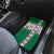 Merry Christmas Car Mats Funny Santa Claus Cards Photo and Polynesian Pattern Green Color