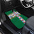 Merry Christmas Car Mats Funny Santa Claus Cards Photo and Polynesian Pattern Green Color