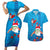 Hawaiian Santa Claus Snorkeling Couples Matching Short Sleeve Bodycon Dress and Hawaiian Shirt Kakau and Polynesian Pattern