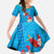 Hawaiian Santa Claus Snorkeling Family Matching Long Sleeve Bodycon Dress and Hawaiian Shirt Kakau and Polynesian Pattern