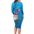 Hawaiian Santa Claus Snorkeling Family Matching Long Sleeve Bodycon Dress and Hawaiian Shirt Kakau and Polynesian Pattern
