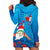 Hawaiian Santa Claus Snorkeling Hoodie Dress Kakau and Polynesian Pattern