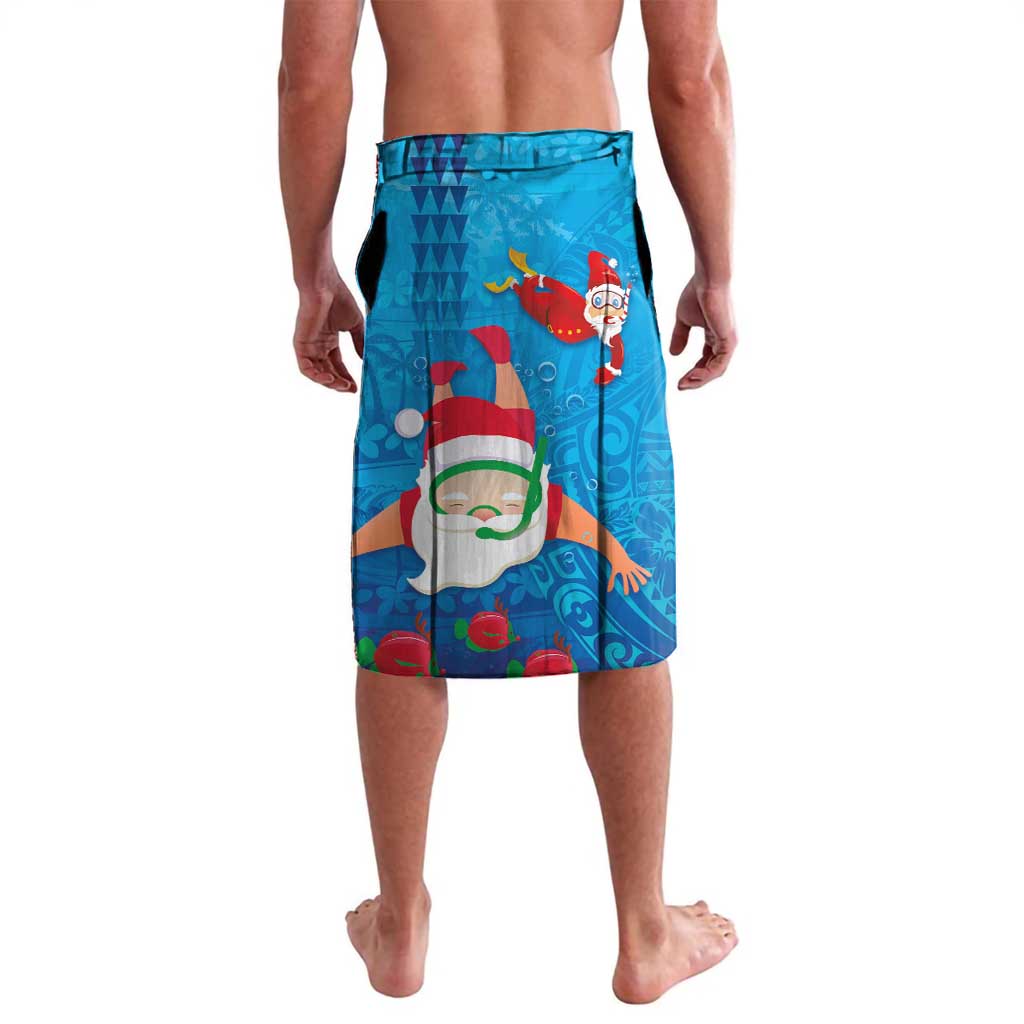 Hawaiian Santa Claus Snorkeling Lavalava Kakau and Polynesian Pattern