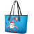 Hawaiian Santa Claus Snorkeling Leather Tote Bag Kakau and Polynesian Pattern