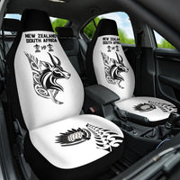 South Africa and New Zealand Car Seat Cover Champion History Go Final 2023 Vintage Style LT03 One Size White - Polynesian Pride