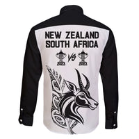 South Africa and New Zealand Family Matching Short Sleeve Bodycon Dress and Hawaiian Shirt Champion History Go Final 2023 Vintage Style LT03 - Polynesian Pride