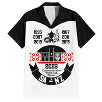 Personalised South Africa and New Zealand Family Matching Puletasi Dress and Hawaiian Shirt Champion History Go Final 2023 Vintage Style LT03 Dad's Shirt - Short Sleeve White - Polynesian Pride