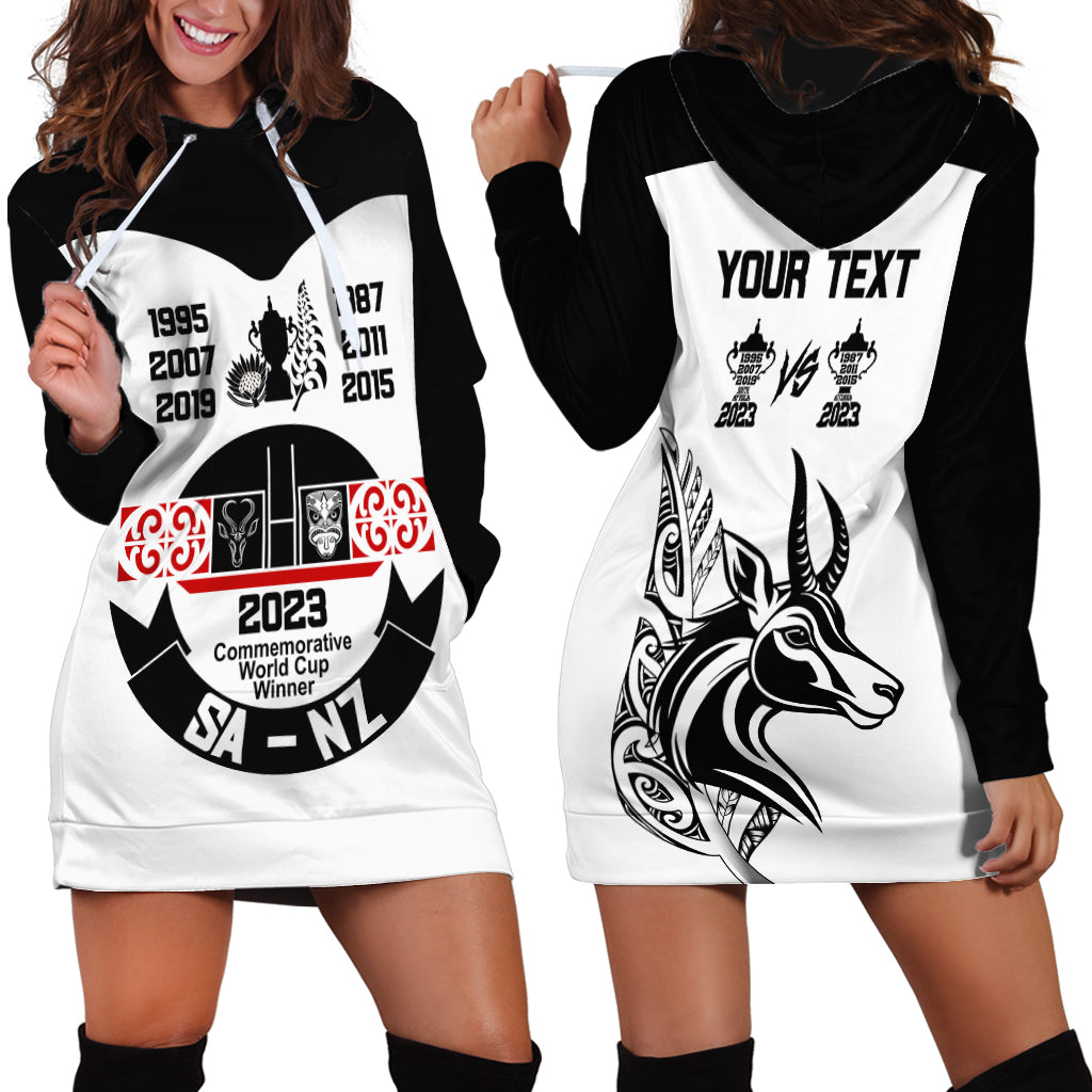 Personalised South Africa and New Zealand Hoodie Dress Champion History Go Final 2023 Vintage Style LT03 - Polynesian Pride