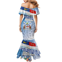 New Zealand Auckland Mermaid Dress Auckland's Flag and Coat of Arms - Koru Art Maori Pattern LT03 - Polynesian Pride