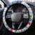 New Zealand Auckland Steering Wheel Cover Auckland's Flag and Coat of Arms - Koru Art Maori Pattern