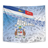 New Zealand Auckland Tapestry Auckland's Flag and Coat of Arms - Koru Art Maori Pattern