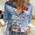 New Zealand Auckland Women Casual Shirt Auckland's Flag and Coat of Arms - Koru Art Maori Pattern
