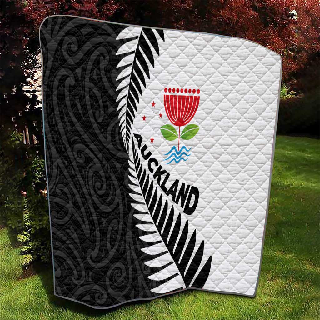 New Zealand Auckland Quilt Auckland's Emblem and Silver Ferns - Maori Art Tattoo LT03 - Polynesian Pride