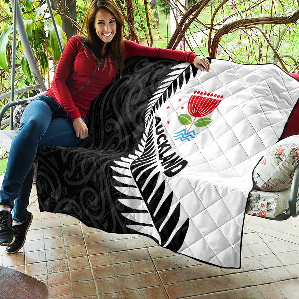 New Zealand Auckland Quilt Auckland's Emblem and Silver Ferns - Maori Art Tattoo LT03 - Polynesian Pride