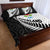 New Zealand Auckland Quilt Bed Set Auckland's Emblem and Silver Ferns - Maori Art Tattoo