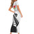 New Zealand Auckland Short Sleeve Bodycon Dress Auckland's Emblem and Silver Ferns - Maori Art Tattoo