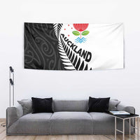 New Zealand Auckland Tapestry Auckland's Emblem and Silver Ferns - Maori Art Tattoo