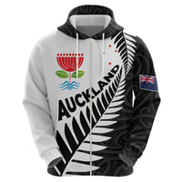 New Zealand Auckland Zip Hoodie Auckland's Emblem and Silver Ferns - Maori Art Tattoo LT03 - Polynesian Pride