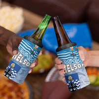 New Zealand Nelson 4 in 1 Can Cooler Tumbler Nelson's Flag and Seal - Maori Art Tattoo