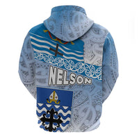 New Zealand Nelson Hoodie Nelson's Flag and Seal - Maori Art Tattoo