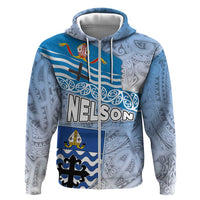 New Zealand Nelson Hoodie Nelson's Flag and Seal - Maori Art Tattoo