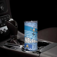 New Zealand Nelson Skinny Tumbler Nelson's Flag and Seal - Maori Art Tattoo LT03 - Polynesian Pride