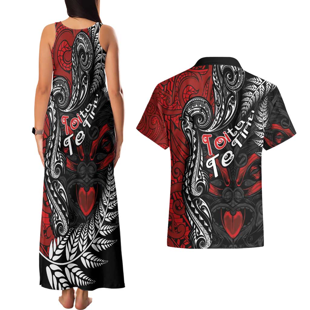 Aotearoa Toitu Te Tiriti Couples Matching Tank Maxi Dress and Hawaiian Shirt New Zealand Honour the Treaty - Te Tiriti Is Us