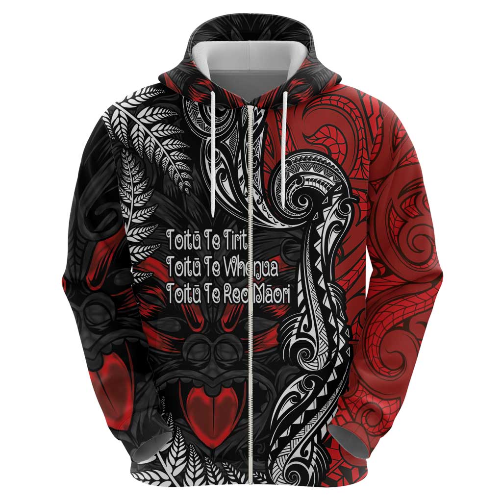 Aotearoa Toitu Te Tiriti Zip Hoodie New Zealand Honour the Treaty - Te Tiriti Is Us LT03 - Polynesian Pride