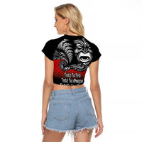 Aotearoa Toitu Te Tiriti Raglan Cropped T Shirt New Zealand Honour the Treaty - Fight Together LT03 - Polynesian Pride