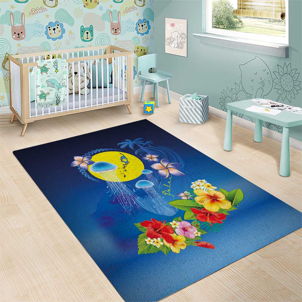 Palau Jellyfish Area Rug Ocean Heritage Tropical Plants - Polynesian Pride