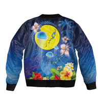 Palau Jellyfish Bomber Jacket Ocean Heritage Tropical Plants - Polynesian Pride
