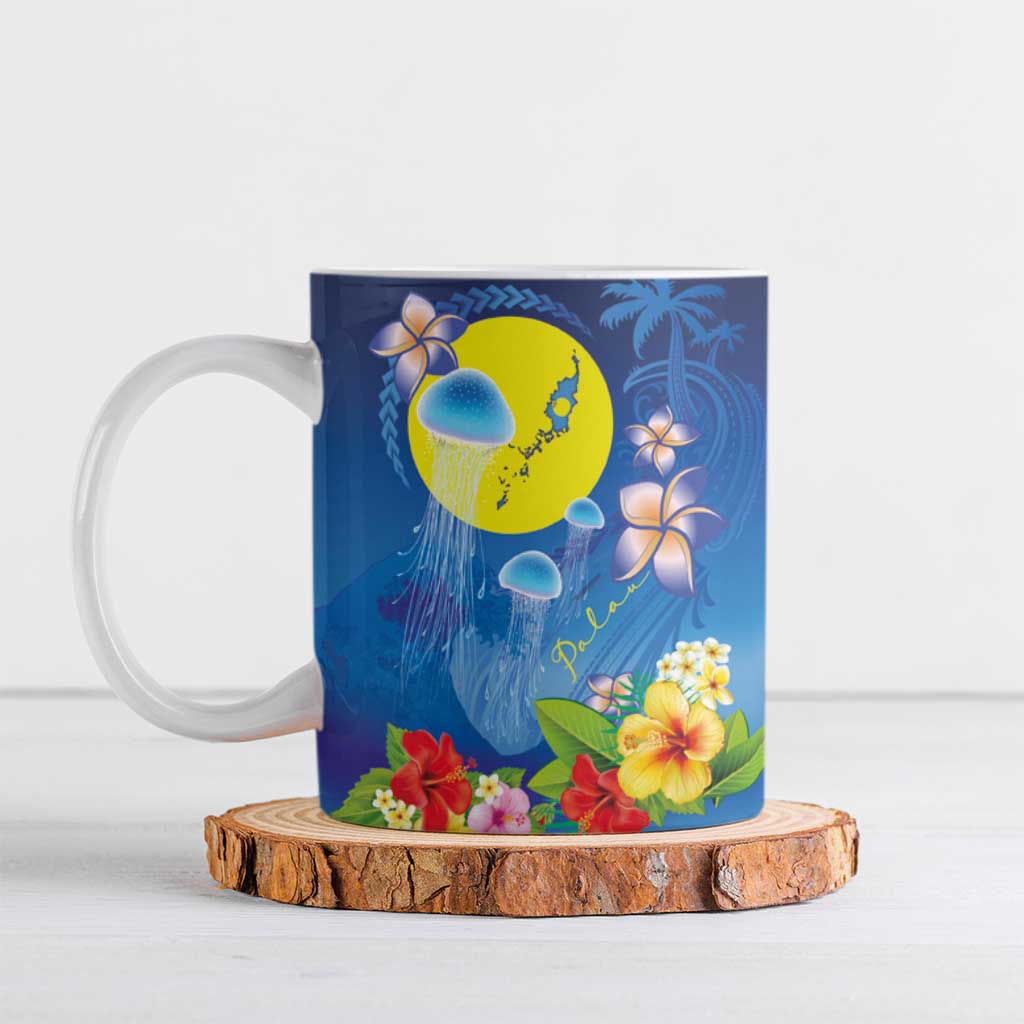 Palau Jellyfish Ceramic Mug Ocean Heritage Tropical Plants - Polynesian Pride
