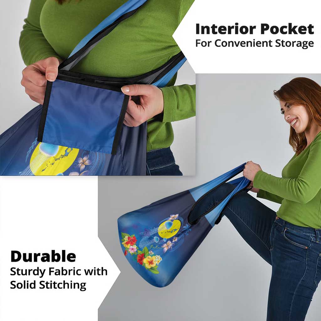 Palau Jellyfish Grocery Bag Ocean Heritage Tropical Plants - Polynesian Pride