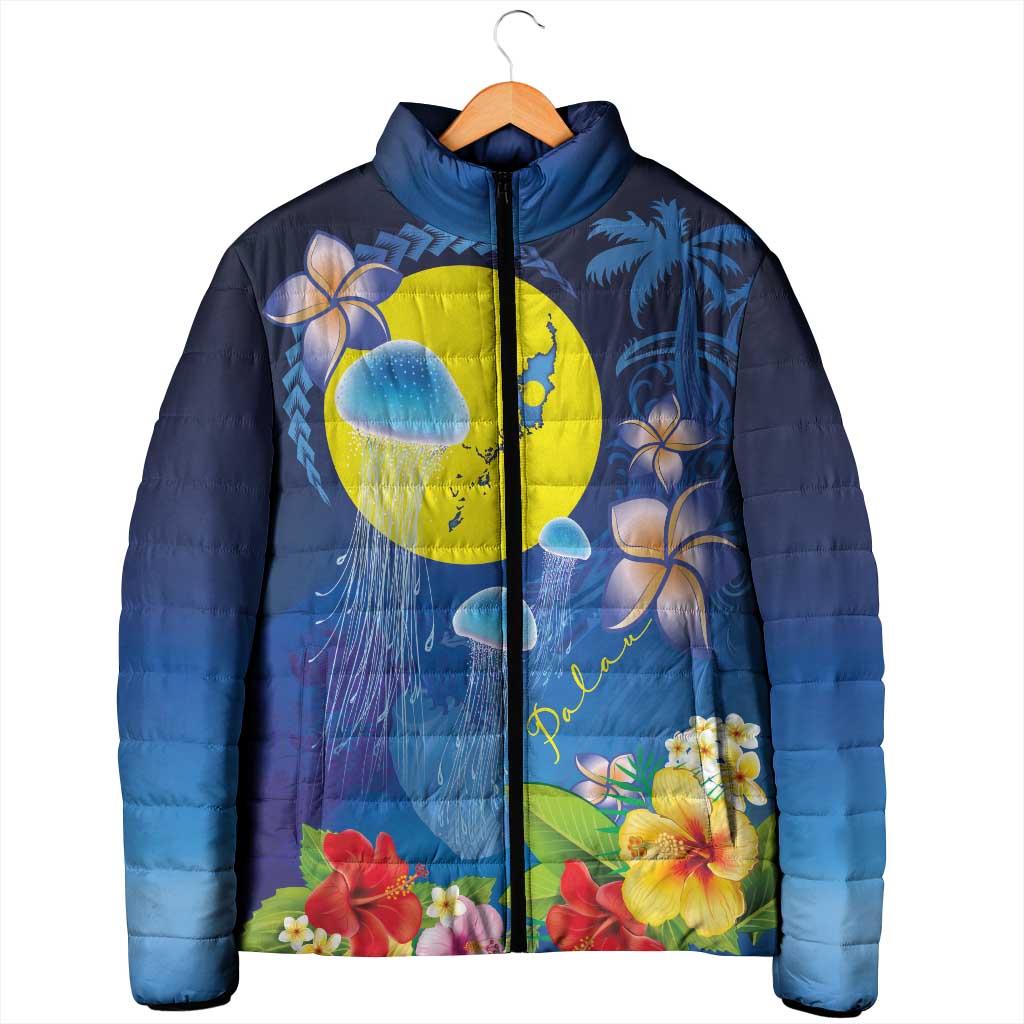 Palau Jellyfish Padded Jacket Ocean Heritage Tropical Plants - Polynesian Pride