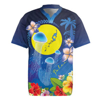 Palau Jellyfish Rugby Jersey Ocean Heritage Tropical Plants - Polynesian Pride