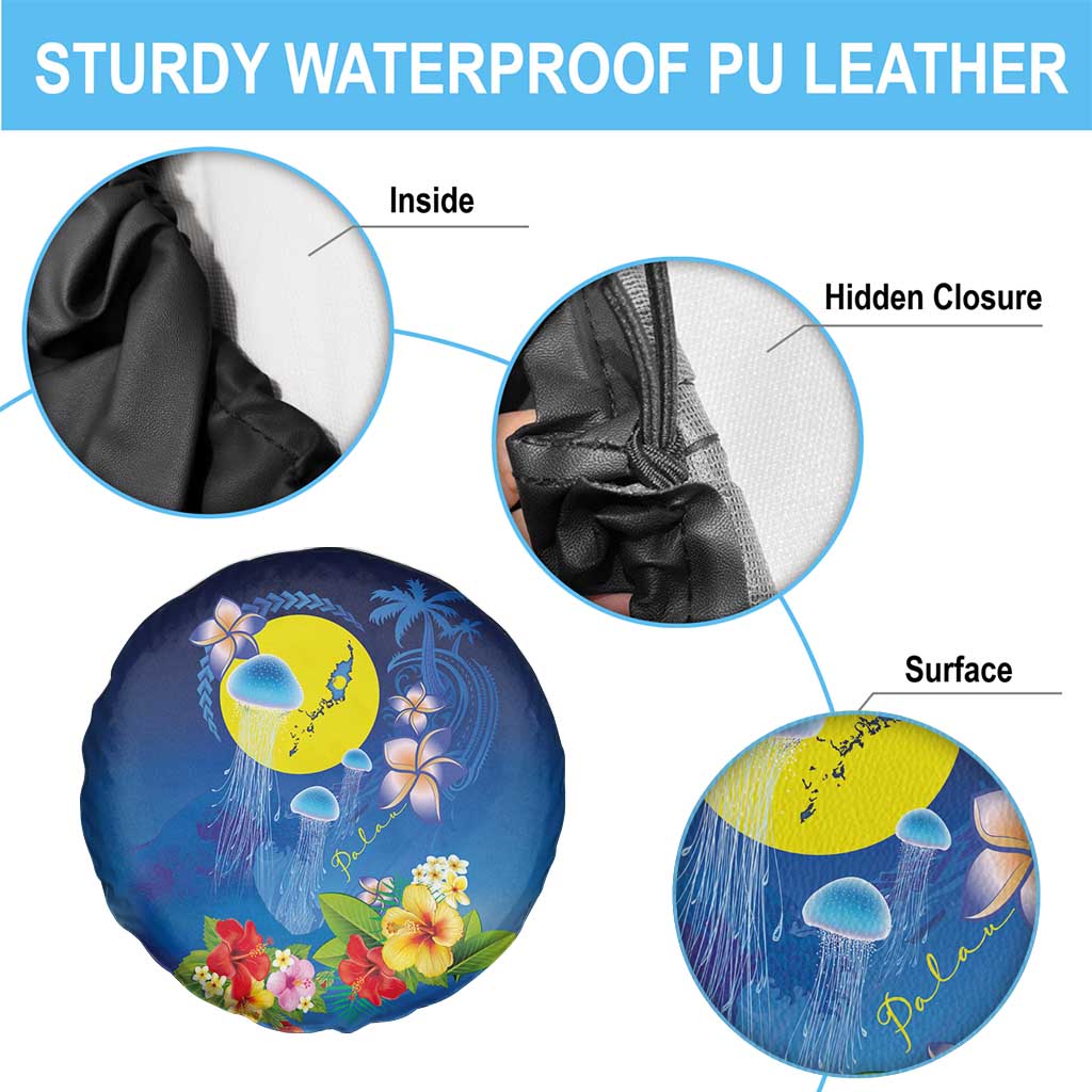 Palau Jellyfish Spare Tire Cover Ocean Heritage Tropical Plants - Polynesian Pride