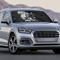 Hawaiian Manta Rays Auto Sun Shade Tribal Hibiscus Polynesian Tattoos Black Color - Polynesian Pride