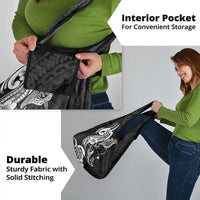 Hawaiian Manta Rays Grocery Bag Tribal Hibiscus Polynesian Tattoos Black Color - Polynesian Pride