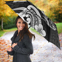 Hawaiian Manta Rays Umbrella Tribal Hibiscus Polynesian Tattoos Black Color - Polynesian Pride